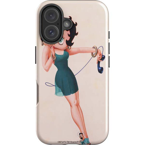 Betty Boop On the Phone iPhone 16 Plus Impact Case